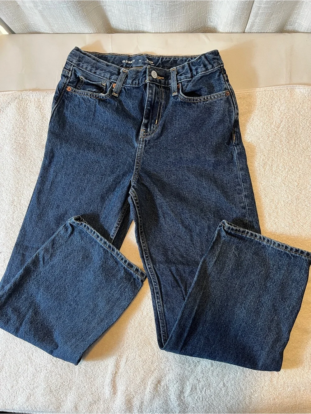 Old Navy BOYS  Dark Blue BAGGY WIDE LEG JEANS SIZE 14